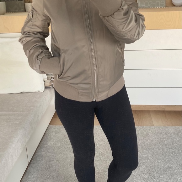 Aritzia Bomber Jacket in taupe - Picture 5 of 6